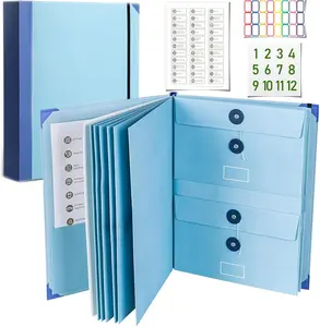 Important Document Organizer - Lightweight Accordion Fold File Folder with Labeled Pockets, A4 Size Fit, Expanding Design for Passports, Birth Certificates & Important Papers, Home & Office Filing Storage System,Summervibes