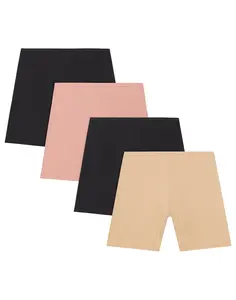 Hanes Girls' Play Shorts, 4-Pack, Cotton Stretch, Assorted Solids Multipacks