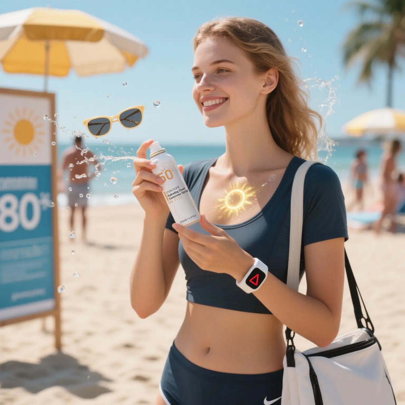 VGO Hydrating Clear Sunscreen Spray SPF 50+ PA+++ - Quick-Dry, Lightweight, Non-Greasy & Moisturizing for Face & Body Facial Radiant