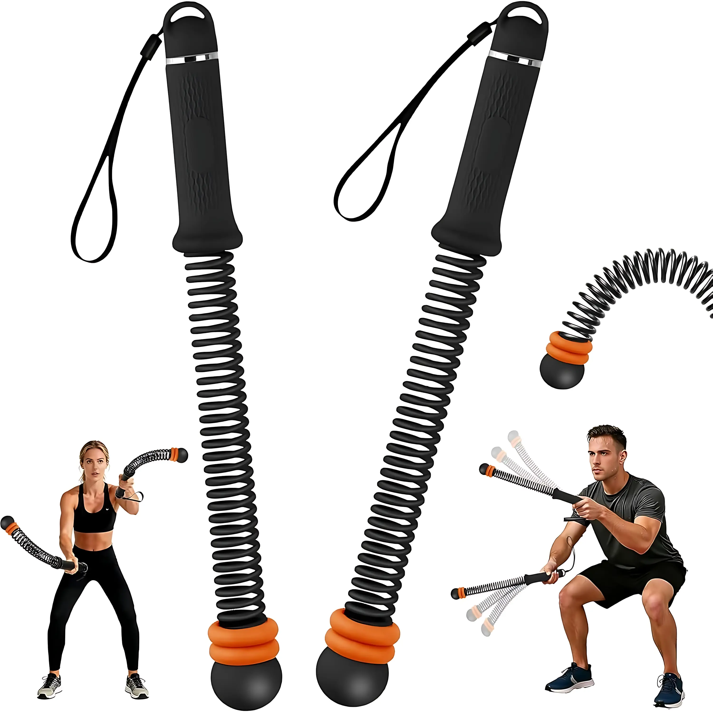 Cordless Battle Ropes for Home Gym, Weighted Workout Rope for HIIT Full Body Exercise Training Equipment for Men & Women train rope fitness equipment festival gift