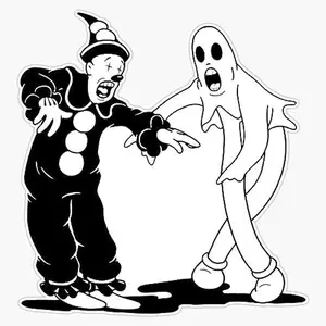 Dancing Ghost And Koko Sticker Bumper Sticker Vinyl Decal
