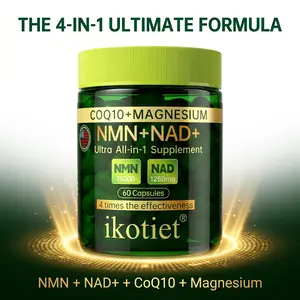 IKOTIET NMN + NAD+ with CoQ10 & Magnesium – Advanced 4-in-1 Daily Wellness Supplement – Supports Cellular Energy, Healthy Aging & Active Lifestyle – 60-120 Edible Dietary Capsules + Free Trial Pack