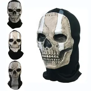 Unisex Cosplay Halloween Horror Ghost Skull Mask Call of Duty Latex Headgear Helmet Cosplay Perform Party Masquerade Prop