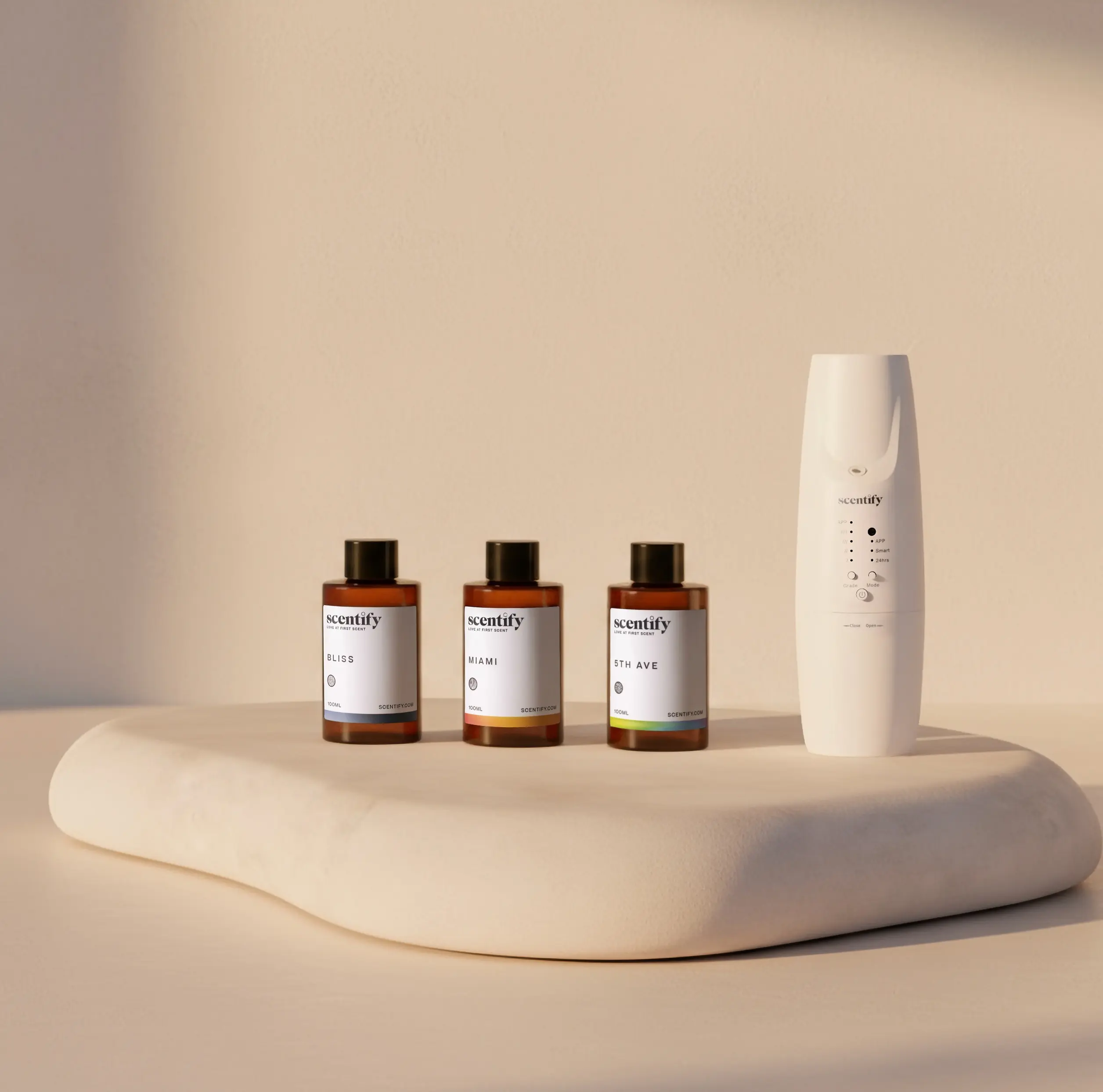 Scentify Plug-In Smart Diffuser V2 Starter Kit with 100ml Fragrance Oil, Bluetooth App Control, Covers 800 Sq Ft, Luxury Hotel Scent Home Air Freshener