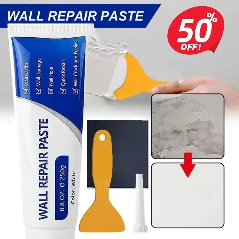 Drywall Patch Repair Kit, 250g Wall Mending Agent - Quick-Drying, Heavy-Duty, Waterproof Paste for Crack, Peeling, Nail Hole Repairs, Solid Concrete Sealant & Multi-Functional Adhesive