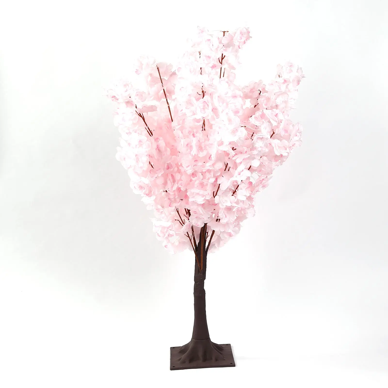 3ft Artificial Silk Decorative Sakura Tree Centerpiece - Blush Pink Lifelike Cherry Blossom Wishing Tree with Metal Base, for Wedding Decor, Parties, Flowers, Lifelike Blooms