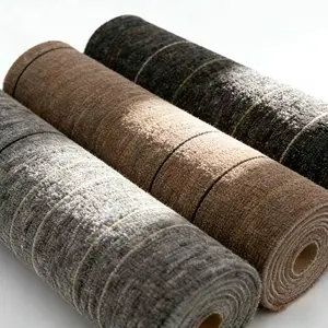 Indoor and outdoor doormat, anti-slip self-adhesive heavy-duty door mat, fade-resistant, with its own back glue, tear and stick mat, a carpet that can be cut, a terrace porch entrance welcome mat that is easy to clean, gray, brown, Non Slip Rug