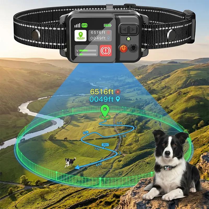 Humane GPS Dog Fence & GPS Tracker Single Unit - No Shock, Waterproof, No Monthly Fees, Up to 6561FT, Alerts Beep & Vibration, Outdoor Use Only