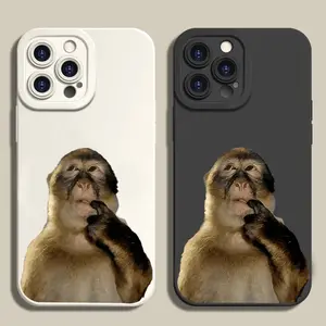 Cute Monkey Pattern Phone Case , TPU Soft Silicone , Fully Protected and Shockproof For iPhone17 16 15 15Pro Max 14 14Pro 13 12 11 X 16promax Plus Funny
