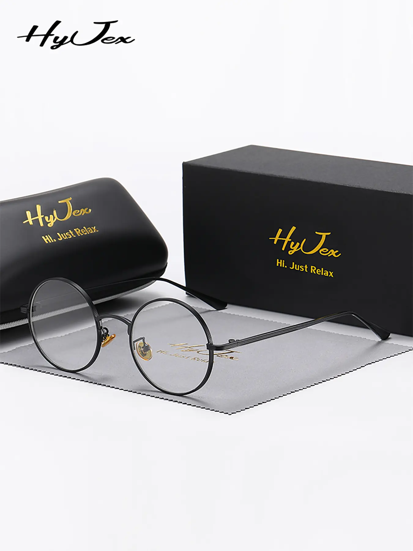 1 Piece Hyjex Unisex Round Full Frame Refined design, matching your vision High Quality Trending Eyeglasses Fashion Eyewear Trendy Casual Eyeglasses
