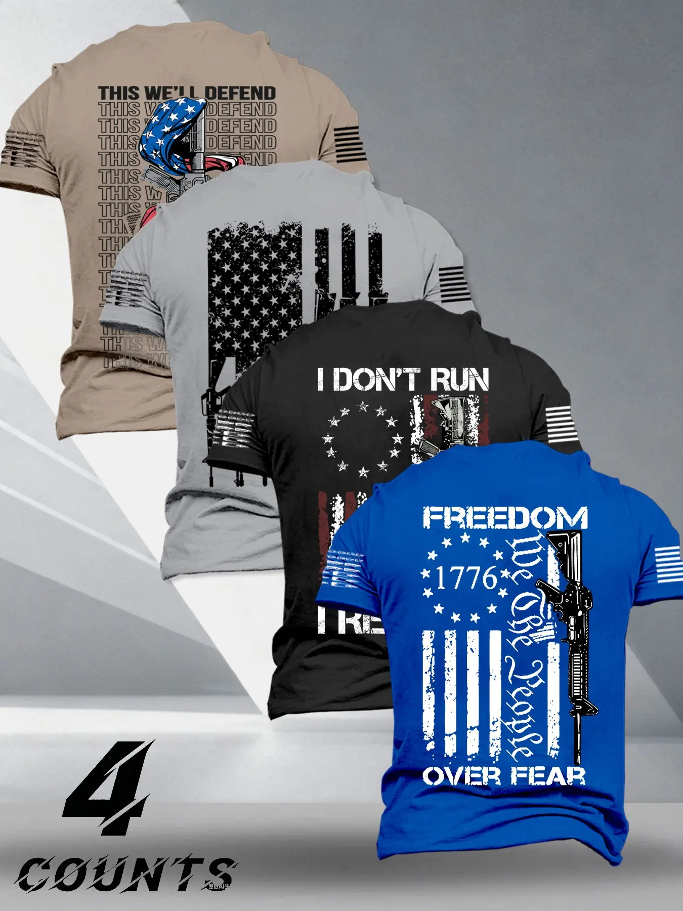 Men's Patriotic American Flag Print T-Shirt, Breathable Loose-Fit Short Sleeve Tee, Casual Fashion Summer Essential, Street Style Top, Streetwear, Menswear