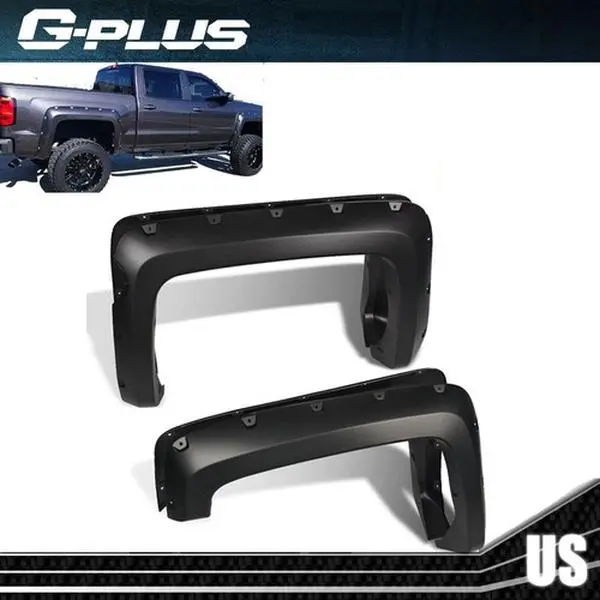 4pc 5.8' Pocket Rivet Style Fender Flares Fit For 2014-18 Chevy Silverado 1500 G-PLUS