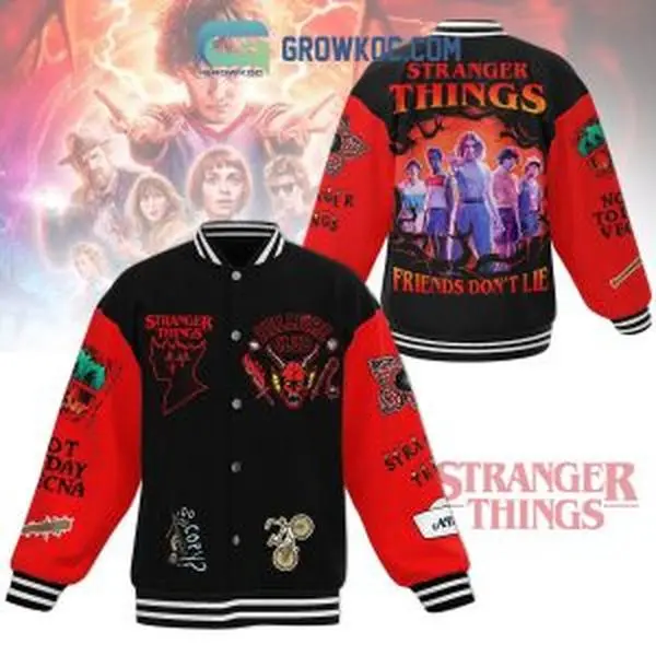 Stranger Things Friend Don’t Lie Baseball Jacket Stranger Things Friend Don’t Lie Baseball Jacket