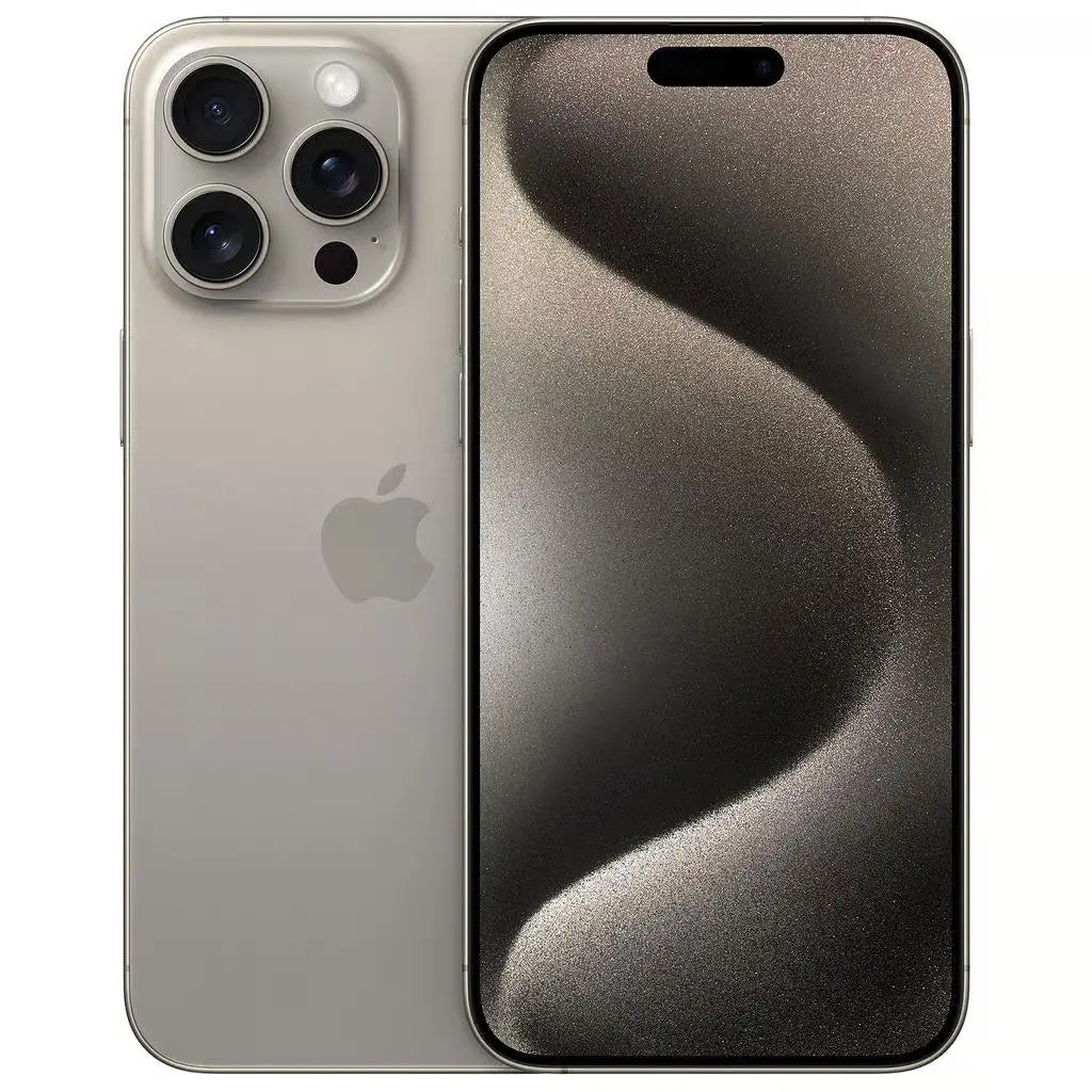 Refurbished iPhone 15 Pro Max 256GB Unlocked Smartphone - Natural Titanium Body, 6.7 in, Good Condition, Charger Included, Compatible with Most Carriers, Mobile Device