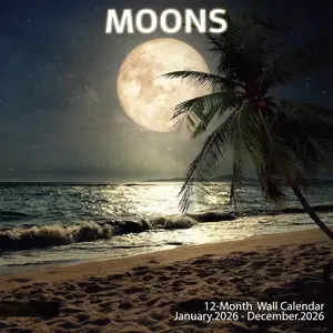 2026 Wall Calendar, MOONS Wall Calendars,2026 Monthly Calendars, Beautiful luna Picture, Thick Glossy Paper, Organizing & Planning