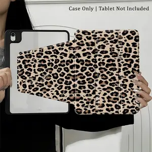 Leopard Print Tablet Case, 360° Rotating Protective Cover with Pen Holder, Casing, Slim Shockproof Protection Folio Stand Case, Compatible with 10.2/11 inch Tablets, Perfect Gift for Women Girls