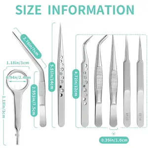 8 Pcs Precision Stainless Steel Tweezers Set Suitable for Crafts, Artwork and Laboratory Work - Durable and Reliable