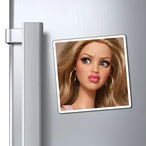 Distressed Doll Face Refrigerator Magnet