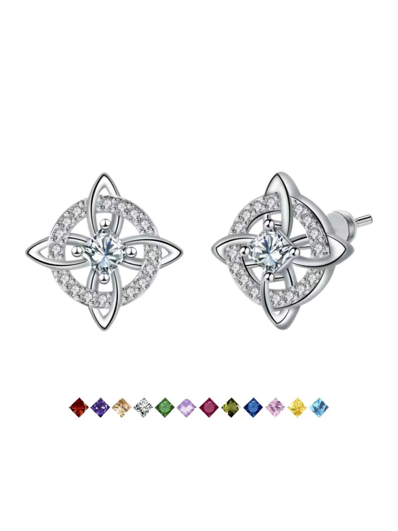 Witches Knot Earring, Cubic Zirconia Earrings, Hecate Goddess of Witches with Celtic Knot Design Earring Copper with Cubic Zirconia Jewelry Accessories Witchy Jewelry Gift for Women