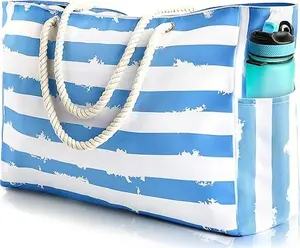 Large Beach Bag for Women & Men, Beach Bags Waterproof Sandproof, Travel Tote Bag, Swim Pool Bag for Family Outdoor