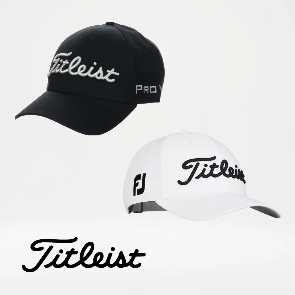 Titleist Standard Tour Performance Golf Hat Adjustable Lightweight Breathable UV Protection Baseball Cap for Men Women Outdoor Sports One Size White Black