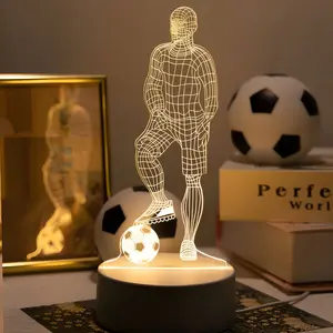 Decorative Night Light, 3D Illusion Football Creative Night Light, Warm Color Lighting, USB Powered, Perfect Gift for Soccer Lovers, Led Ball Lights