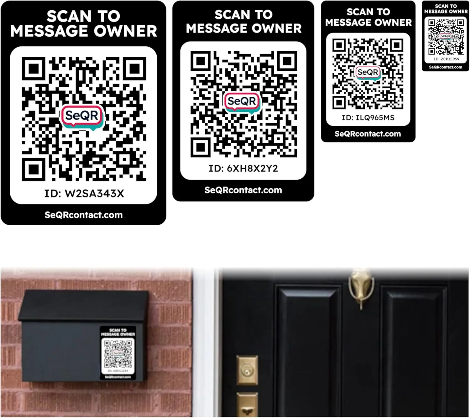 Doorbell Contact Tags | Real-time scan alerts and Messaging with Visitors | Includes 4 Tags for Mailbox, Doors, Gates | No Batteries