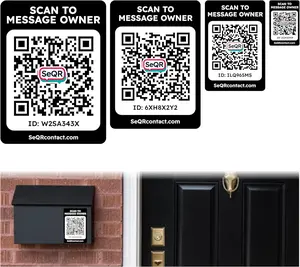 Doorbell Contact Tags | Real-time scan alerts and Messaging with Visitors | Includes 4 Tags for Mailbox, Doors, Gates | No Batteries