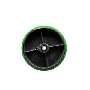 Service Caster Brand Replacement Wheel for Grainger Wheel 29XU85 - 6 Inch Green Polyurethane on Black Semi Steel Cast Iron Wheel Only with Roller Bearing - 1/2" Bore - 1200 lbs Capacity per Wheel