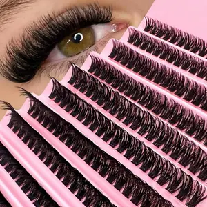 200pcs D Curl DIY Eyelash Cluster, 80D Cluster Eyelashes, 0.07mm D Curl 8-16mm Mixed Natural Eyelash Extensions, Thick And Lengthening Cluster Eyelashes, Cosmetic Eyelashes, Suitable For Beginners At Home Lash Clusters, Diy Dramatic Lashes