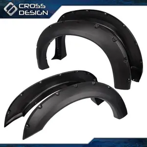 CROSSDESIGN Textured Fender Flares Super Duty Rivet Pocket Fit For Ford F250 F350 1999-2007