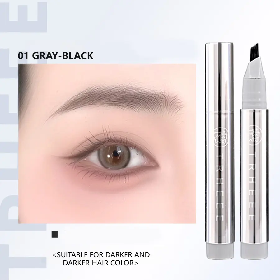 Multi-pronged, fluffy water-based eyebrow pencil: apply color in one stroke for natural-looking brows.