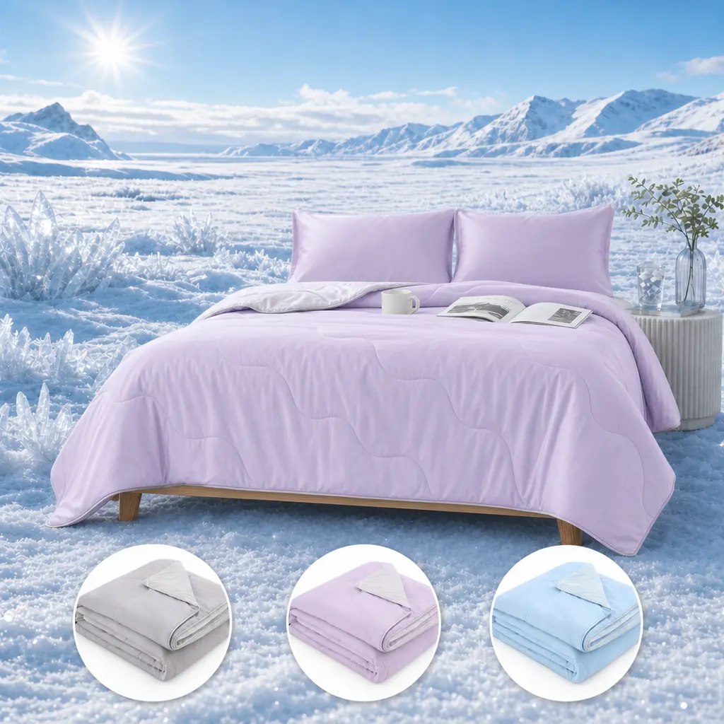 JOLLYVOGUE Bamboo-Derived Rayon Cooling Blanket - Cooling Fabric, Ultra-Fine Fibers, High Density for Hot Sleepers, Hot Nights, Lightweight Breathable Oversized Durable Machine-Washable Dryer-Safe Teen Bedroom Accessory, Ice Cream Themed Summer Design, Te