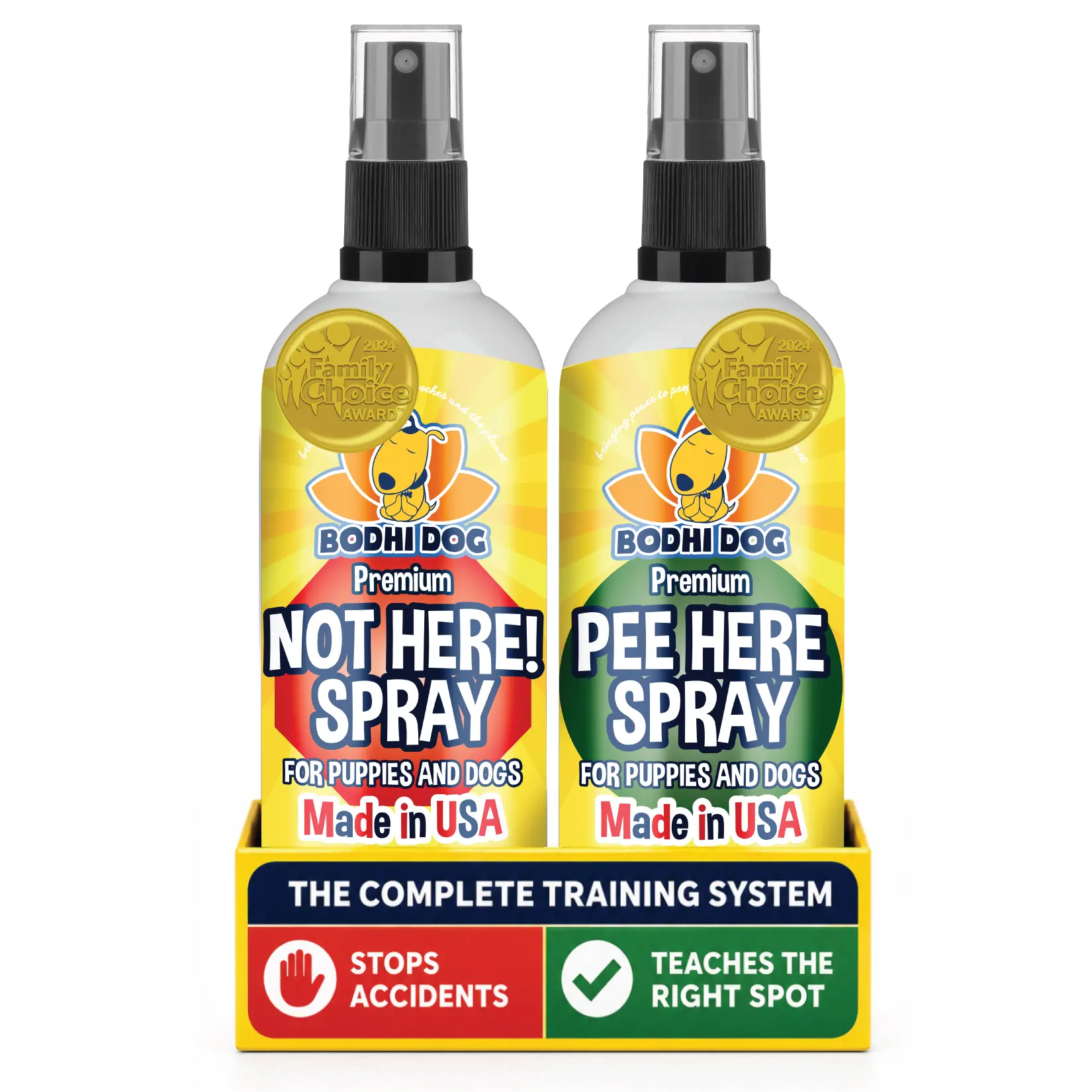 Potty Training Complete System - Not Here + Pee Here Sprays Bundle - Stops Marking & Teaches The Right Spot (Bundle) Made in USA by Bodhi Dog