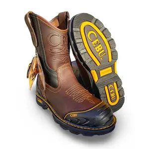 Cebu | Mens FARMER Brown Work Boots