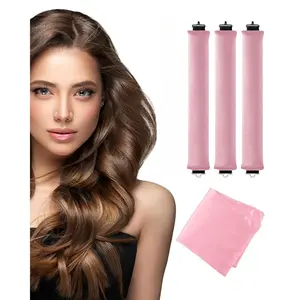 Heatless Curls Overnight Rods Dry Blowout Look No Heat Hair Curlers Curling Sleep Tools Set Adults Kids Thin Thick Long Short Large Big Small Satin Velvet Soft Foam Rollers