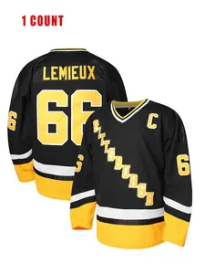Ice Hockey Pittsburgh Jersey Number 87 Crosby Captain Patch, Christmas Gift Movie Ice Hockey Jersey with Embroidered Letters and Numbers, Athletic Sports Clothing