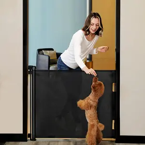 Dearlomum Retractable Baby Gate 33.1" Tall with Mesh Design Extends to 55"/71"/118"/168"/197" Wide for Doorways Stairs & Hallways White Safety Fences Guardrail Gift for Infant Newborn