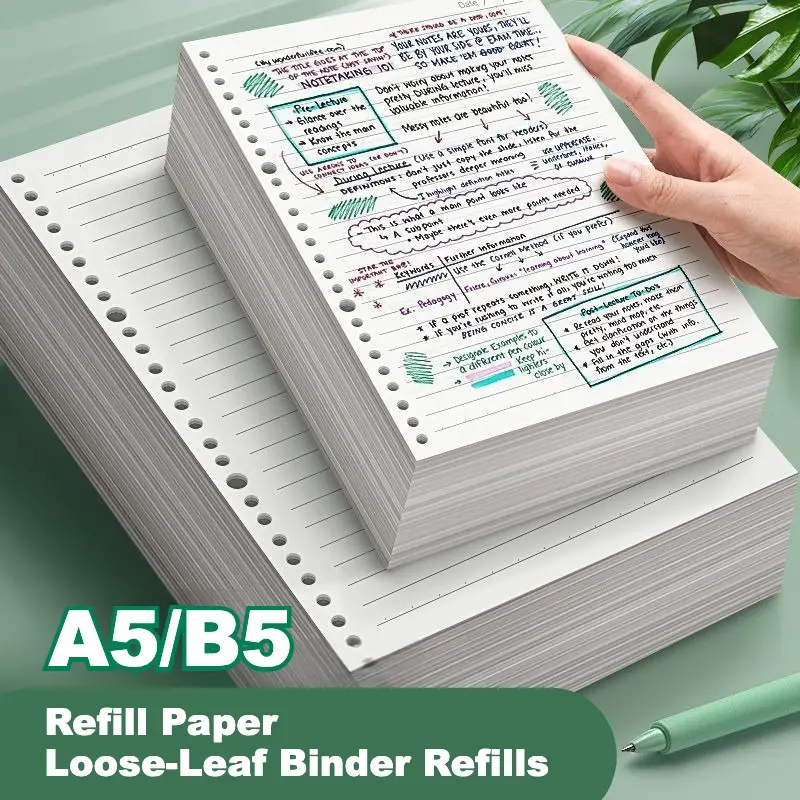 2-Pack Standard A5/B5 Refills Loose-Leaf Notebook - 26/30 Holes ...
