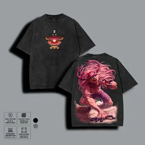 Monster Point Chopper Beast Washed Tee, One Piece Vintage Anime Graphic T-Shirt, Unisex Grey Cotton Oversized Shirt, Tony Tony Chopper Fan Merch
