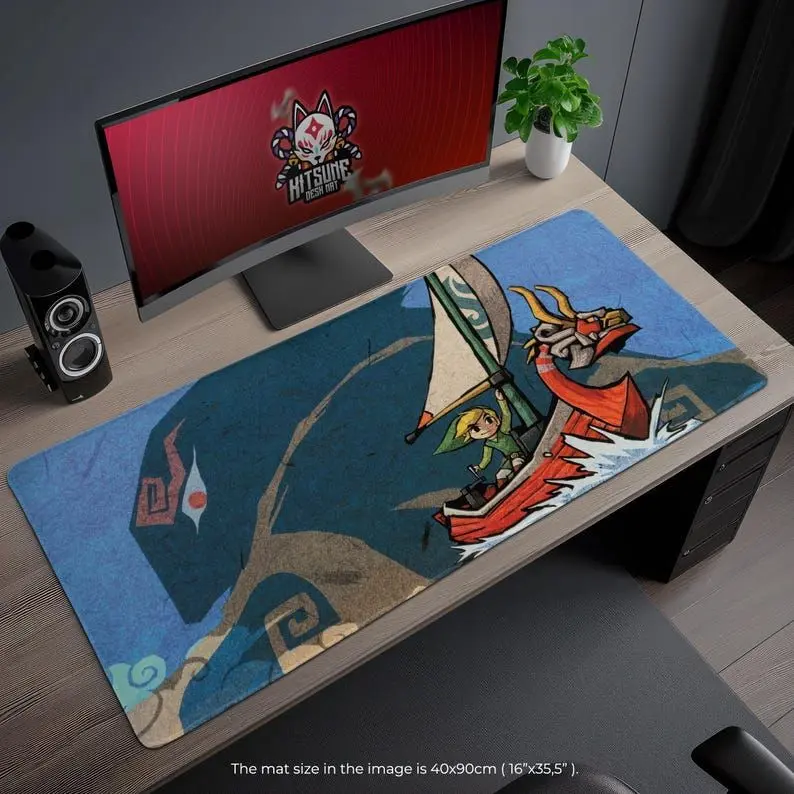 Wind Waker Zelda Desk Mat, Legend of Zelda Mouse Pad, Vibrant Gaming Pad, Hyrule Office Decor, Gift for Fans