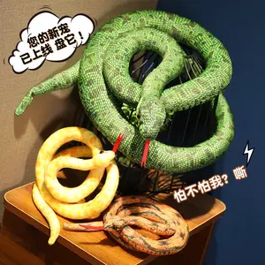 Simulation snake plush boa constrictor toy prank props doll zodiac snake gift spotted python, Pet dog toy