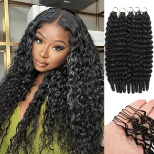 [Blend]Simiea Hair Curly Crochet Hair,16 inch 100％ Pure Protein Silk Blend Human Hair,Spiral Ends and Knotless Pre-Separated Feather Crochet Hair for Women,4 to 5 Packs for Full Head Recommended