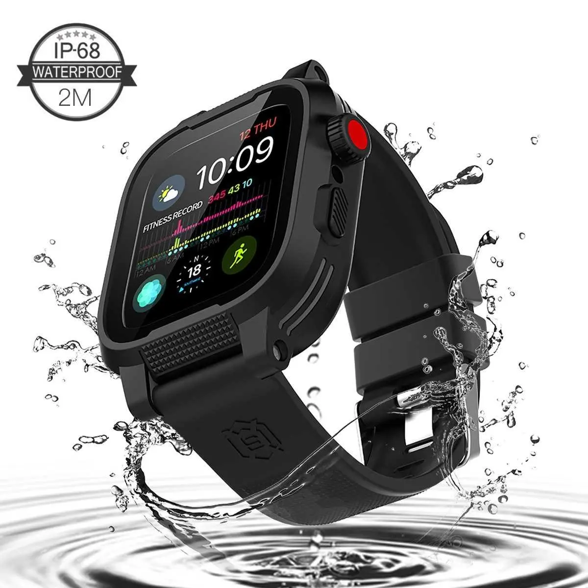 For iWatch 44mm Waterproof Shockproof Protective Case PC+TPU Outdoor Sports Watch Protective Cover HNB68
