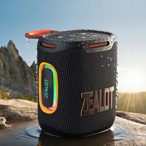 ZEALOT Portable Wireless Speaker, Multifunctional Portable Speaker, Waterproof Outdoor Bluetooth Speaker with Stereo, RGB Lights, Weatherproof Loudspeaker System, All-Day Battery Life, TF/USB/AUX Supported, For Home, Outdoor, Camping, Pool