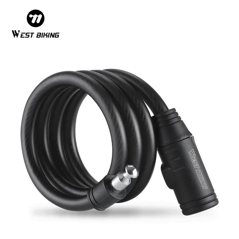 WEST BIKING Bike Lock. Anti-theft Bicycle Steel Cable Lock, PVC Wrapping Bike Steel Cable Lock, Cycling Zinc Alloy Cable Lock, Bike Security, Bike Safety, Bike Protection, Bike Accessory