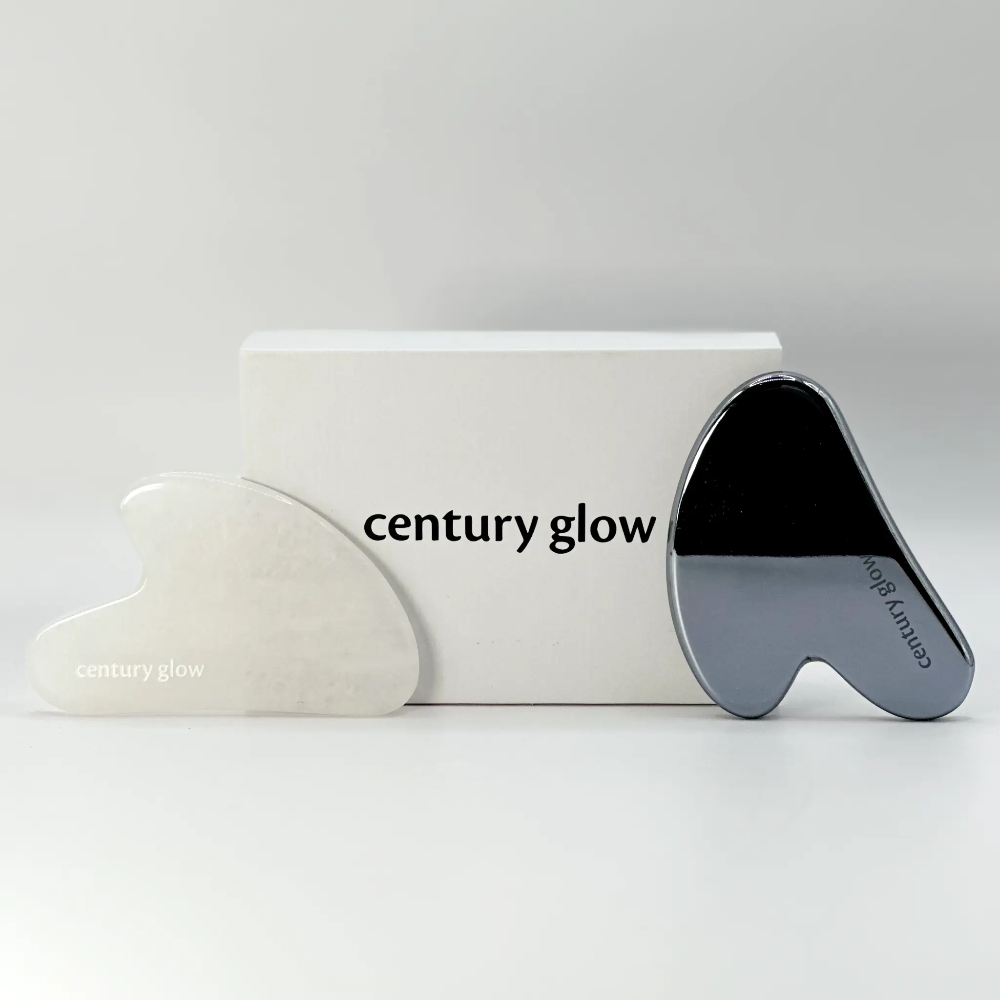 White Jade and Terahertz Gua Sha Facial Contouring Tool Bundle