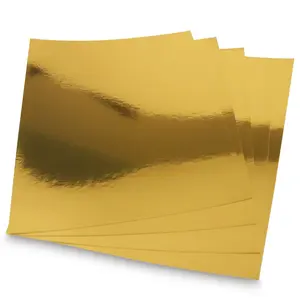 60 Pieces A4 Metallic Mirror Paper Pack, Colorful Aluminum Foil Paper for Kids Stationery, Handmade Drawing Pet Gold Silver Colormirror Paper, Crafts