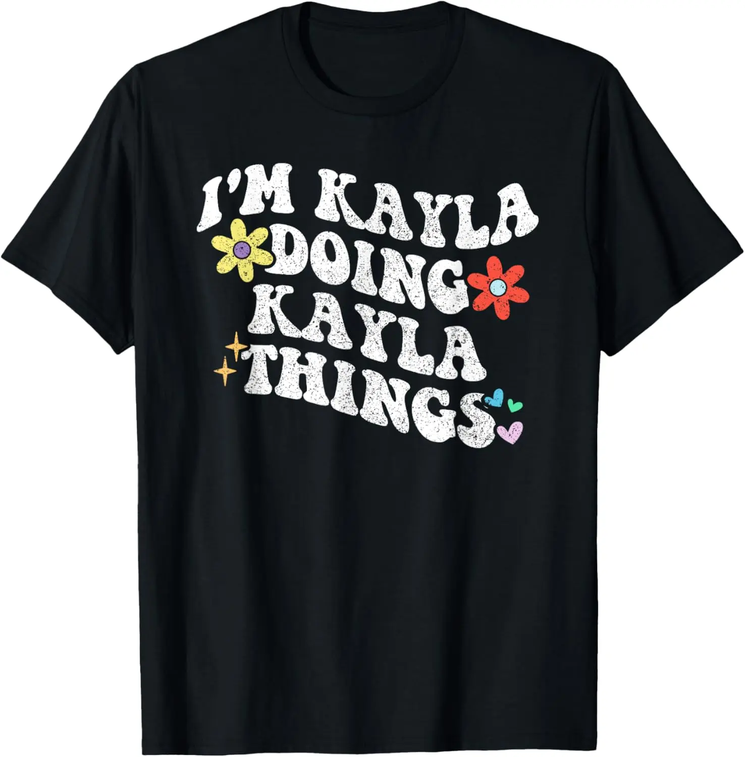 Retro Groovy Im KAYLA Doing KAYLA Things Funny Mother's Day T-Shirt