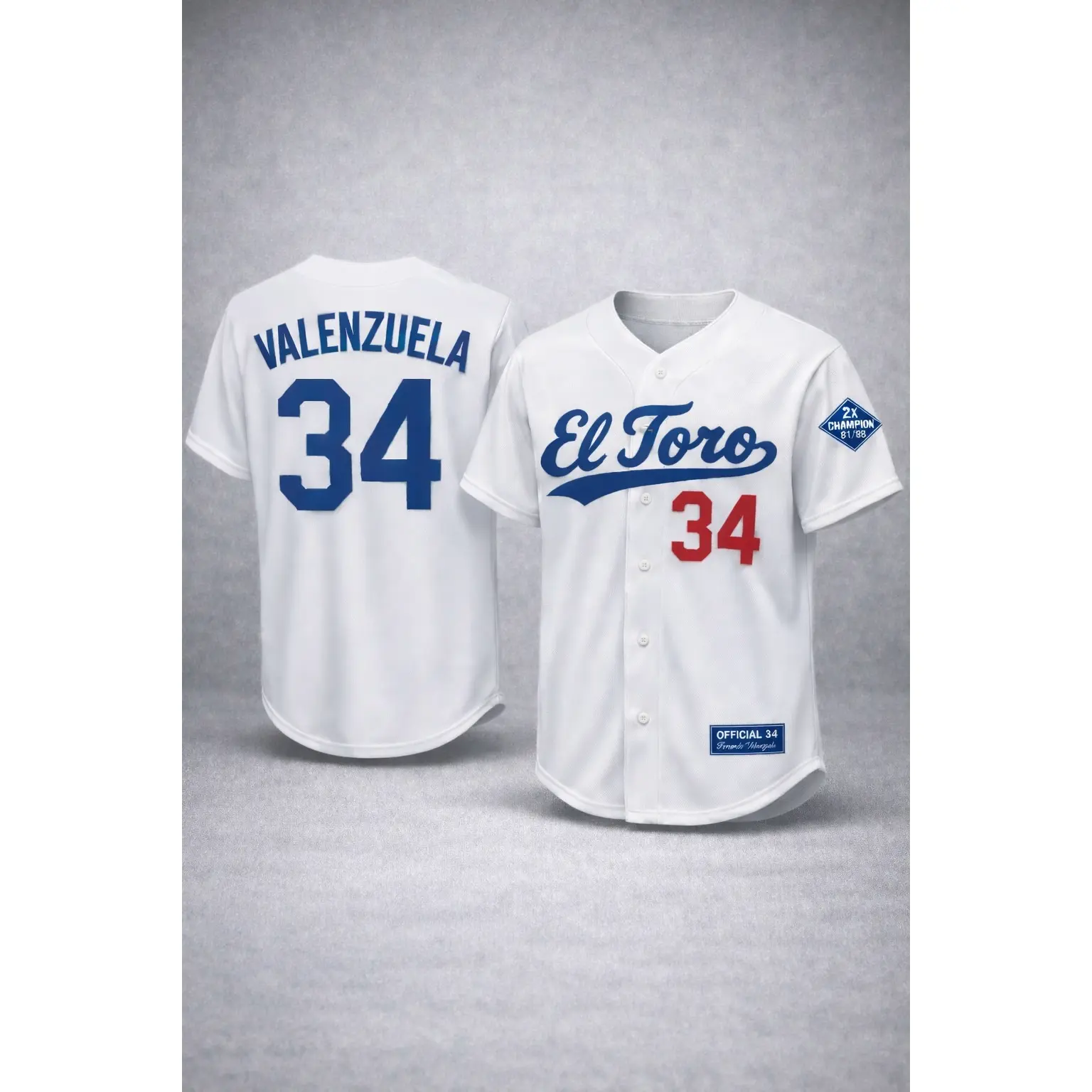 Licensed - Youth Fernando Valenzuela Autentic EL Toro Jersey - - ships April 15th